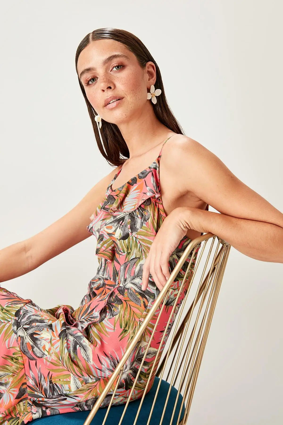 

Trendyol Pink Print Dress TWOSS19EH0134