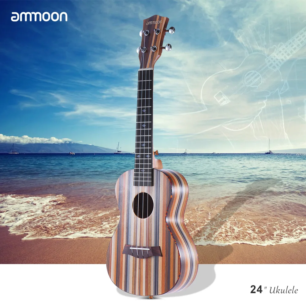 Ammoon 2" Акустическая Укулеле сопрано Ukelele 18 ладов 4 струны Uke Okoume Шея палисандр гриф струнный инструмент музыкальный