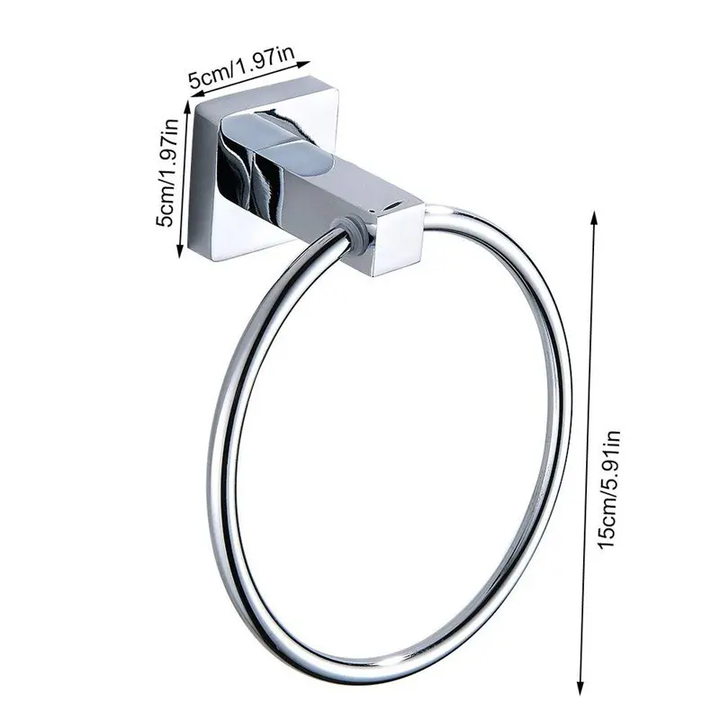 Банное кольцо для полотенец держатель настенный Квадрат Душ Висячие полотенца кольцо для ванны, с установкой на столешницу Туалет хромированная отделка