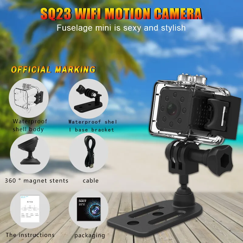 SQ23 мини камера WIFI FULL HD 1080P ночное видение водонепроницаемый корпус CMOS сенсор DVR