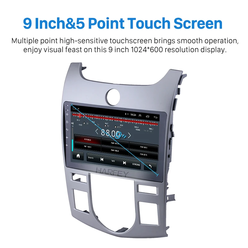 Discount Harfey 2 Din Android 8.1 HD 9" Car Radio 4 Core 1+16GB GPS Multimedia Player Stereo For KIA Forte(AT) 2008 2009 2010 2011 2012 2