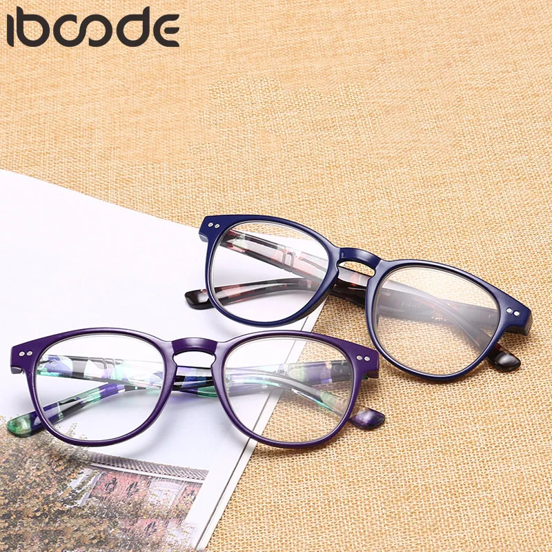 

iboode Printed Reading Glasses Spring Hinge Women Men Full Frame Hyperopia Presbyopic Eyeglasses Magnifying Eyewear +1.0 To +4.0