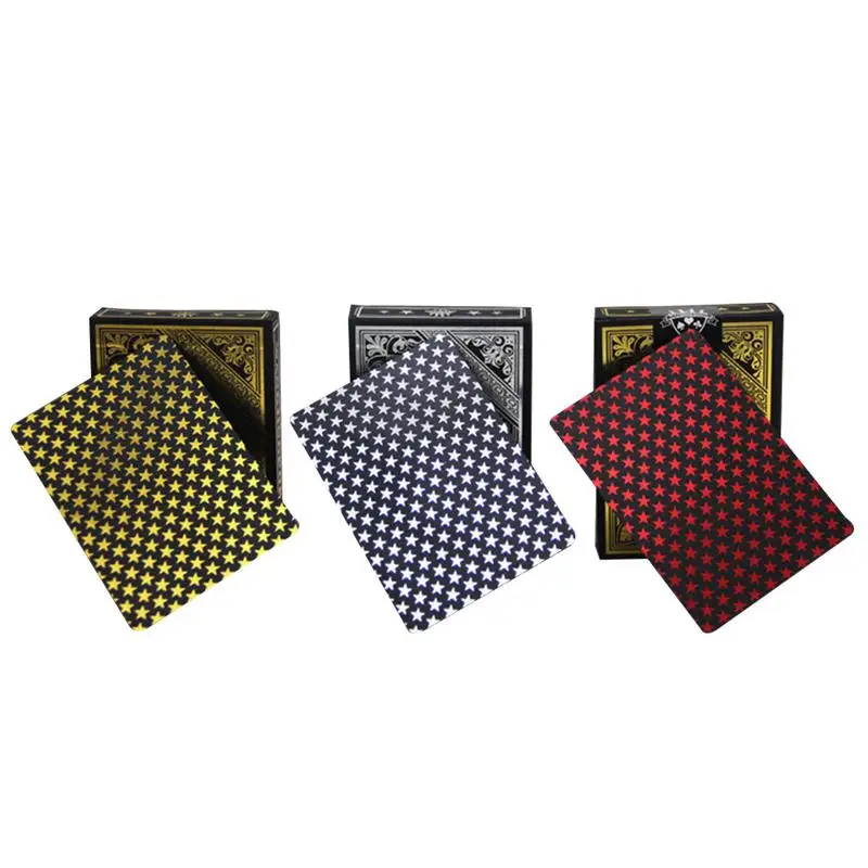 

Black Bronzing Plastic Playing Cards Innovative Personalized Waterproof Magic Show Entertainment Gaming Plastic Playing Cards