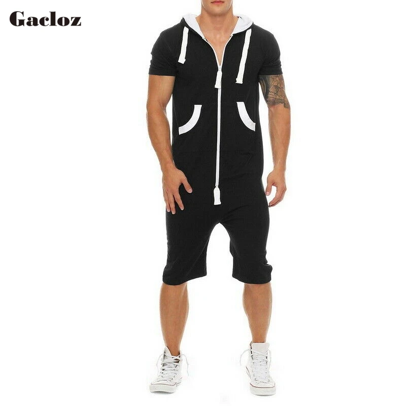 Gacloz мужские короткие комбинезоны для сна взрослых цельные пижамы mono hombre с