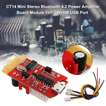 

CT14 Micro Bluetooth 4.2 Stereo Power Amplifier Board Module 5VF 5W+5W With USB Charging Port For Refitting Loudspeaker Box