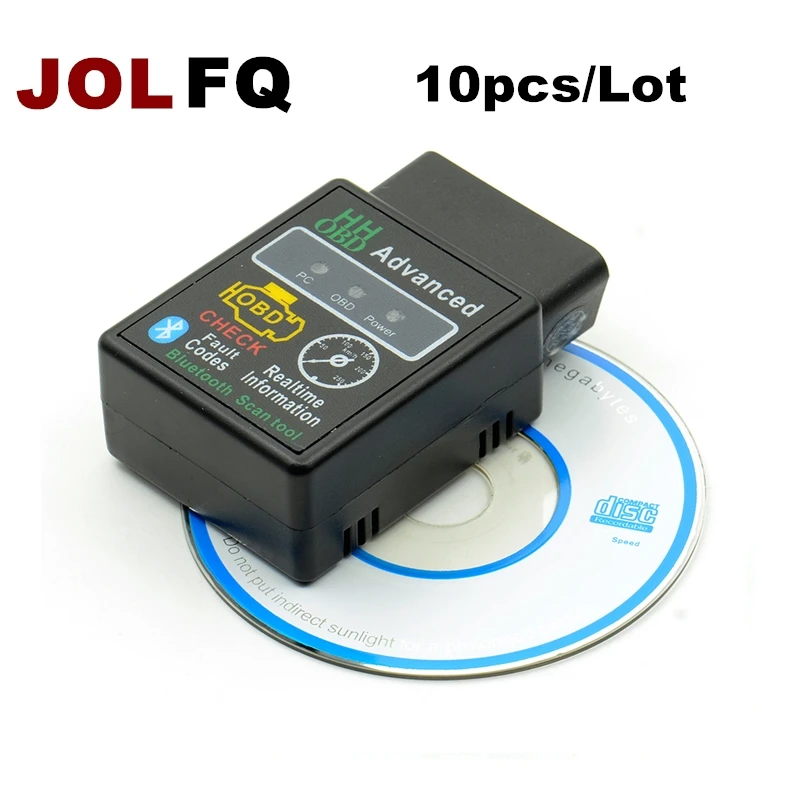 

10pcs/lot HHOBD ELM327 HH Android Bluetooth Auto Car OBD 2 OBD II Diagnostic Scan Tool elm 327 ELM327 OBD2 Code Scanner