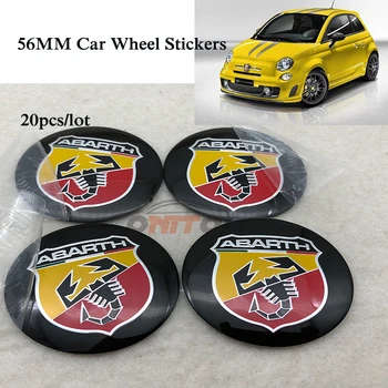 

20pcs/lot 56MM Car Wheel hub Stickers Auto Wheel Caps for Abarth Logo Badge Emblem Car Wheel Center Stickers styling