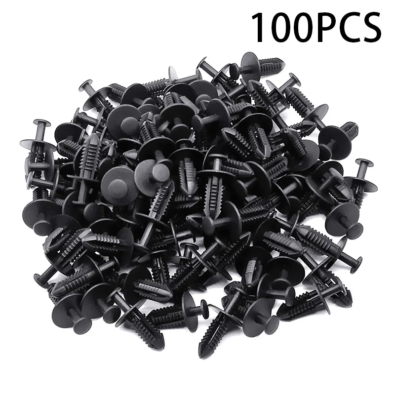 

100x Trunk Screw Rivets Set Car Bumper Fender For Auto Plastic Fastener Clips D2