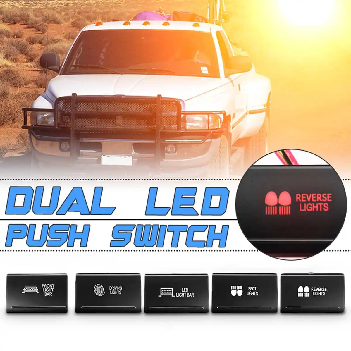

1Pcs Plastic 12V 3A Single Pole Single Throw On-off Push Switch For Amarok A107R LED Driving Light Bar Push Switch Led Amber/Red