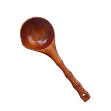Креативная деревянная ложка для супа с большим горлом, ковш с нескользящей ручкой, кухонный инструмент, кухонная утварь