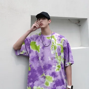 

Summer New T Shirt Men Fashion Printed Casual Short-sleeved Tshirt Man Streetwear Wild Hip-hop Loose Cotton T-shirt Male Tops