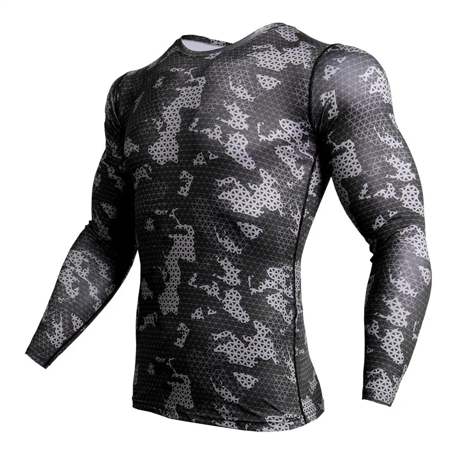 Compression Shirt Men Camouflage Long Sleeve Tight Tee Shirt Men