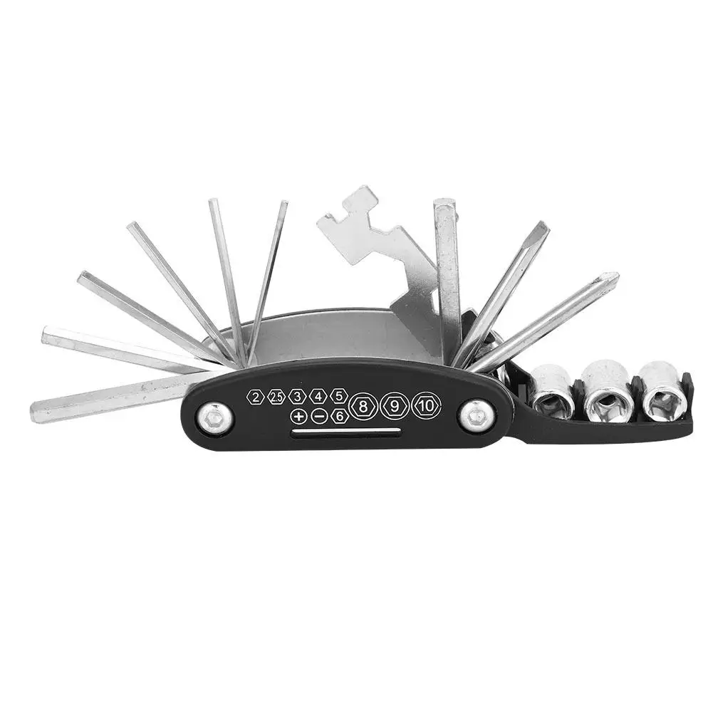 Best 16 in 1 Bicycle Tools Sets Mountain Bike Multi function Combination Repair Tool Kit Hex Spoke Wrench Cycling Screwdriver Tools