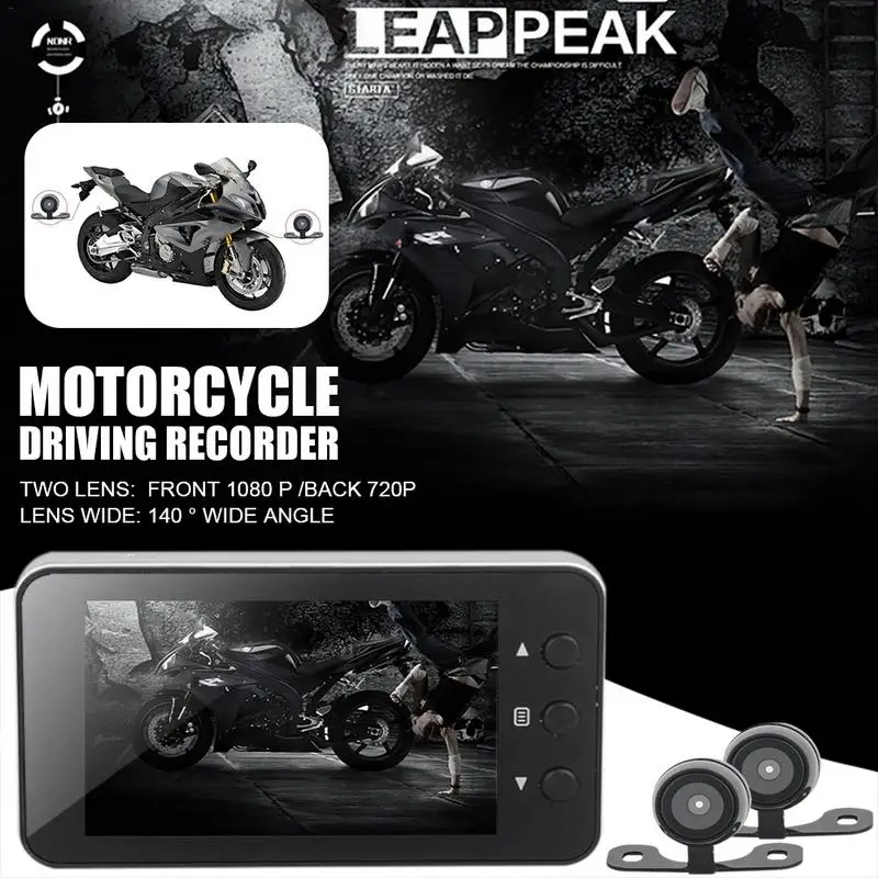 

Motorcycle Driving Recorder Off-road Sports Dashcam Front And Rear Dual Lens Dash Camera Motorcycle Blackbox