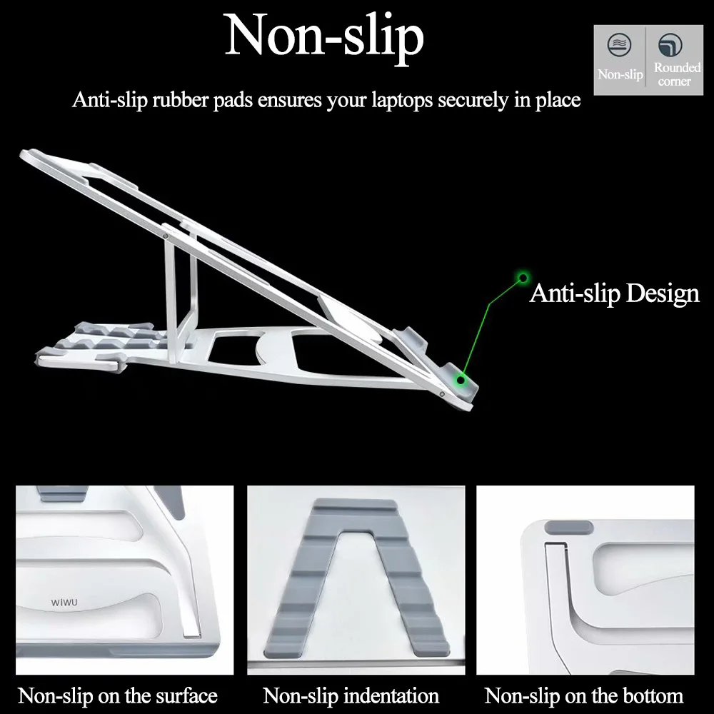  WIWU Universal Laptop Stand Aluminum Lapdesks for MacBook Air Pro 11-15 inch Adjustable Cooling Sup