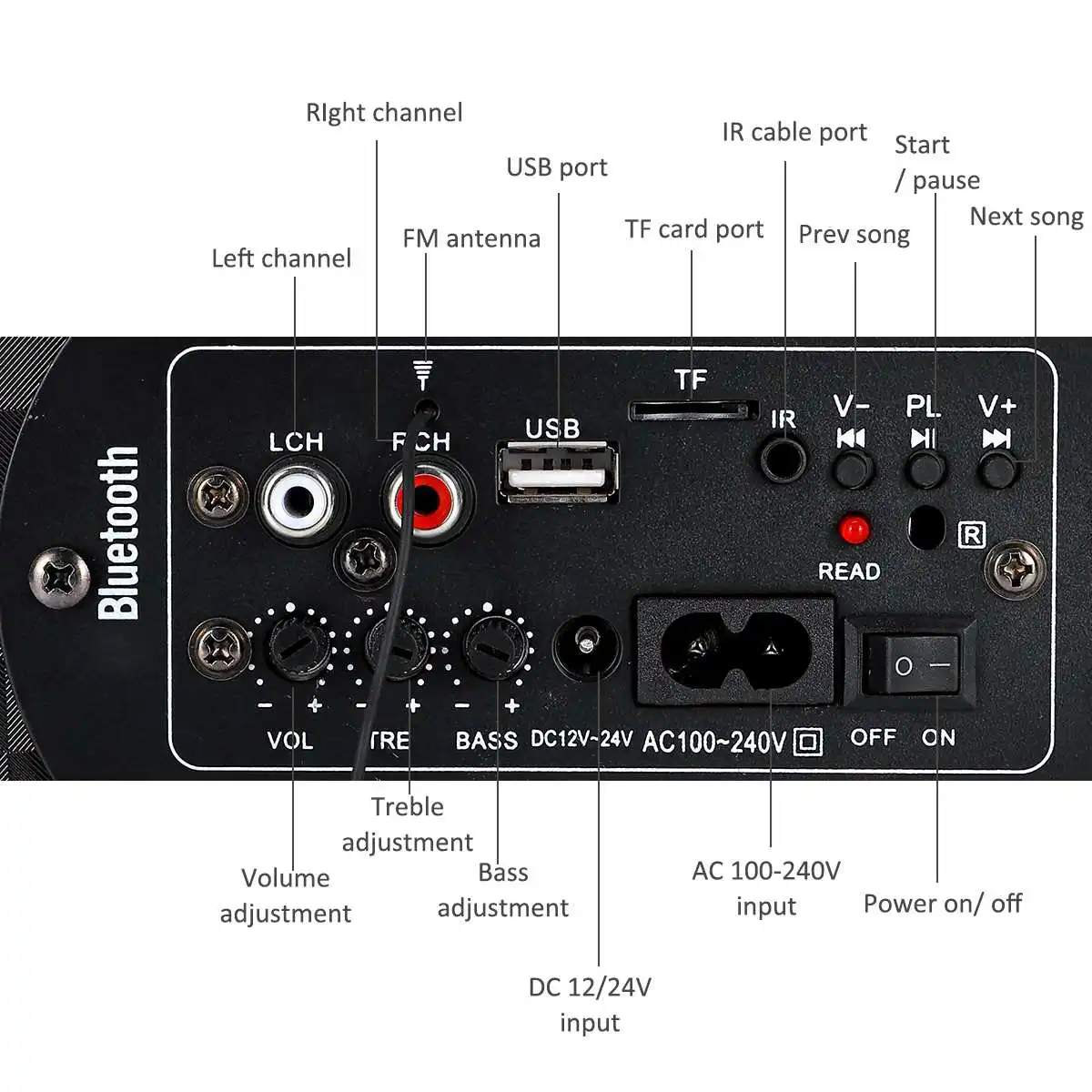 6 дюймов DC 12 В/24 В беспроводной bluetooth автомобильный стерео усилитель сабвуфер динамик AC 100-240 в домашний аудио FM радио плеер динамик s