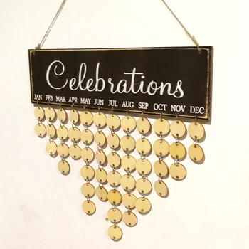 

Celebrations Festival Birthday Reminder Wooden Plaque Board DIY Calendar Gift for Home Decoration Family Birthday Calendar Board