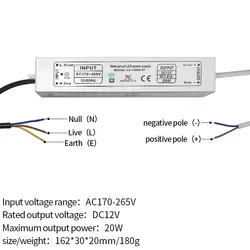 Точечная Светодиодная лампа 12 V IP67 Водонепроницаемый трансформатор постоянного тока Водонепроницаемый источника питания стабильной IC