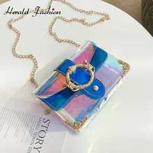 Herald модная женская сумка на плечо с лазерной цепочкой, Маленькая женская сумка через плечо, прозрачная Летняя Пляжная женская сумка через плечо с клапаном