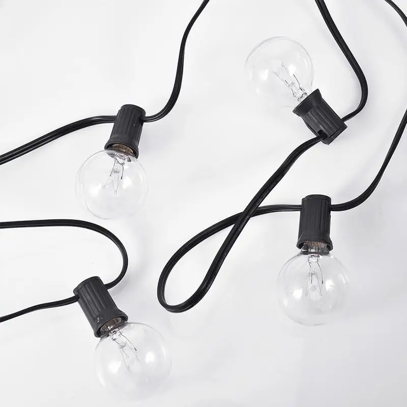 Теплый белый 25 50 100 LED прозрачные лампочки G40 Глобус гирлянды 110 220 В ЕС/США вилка