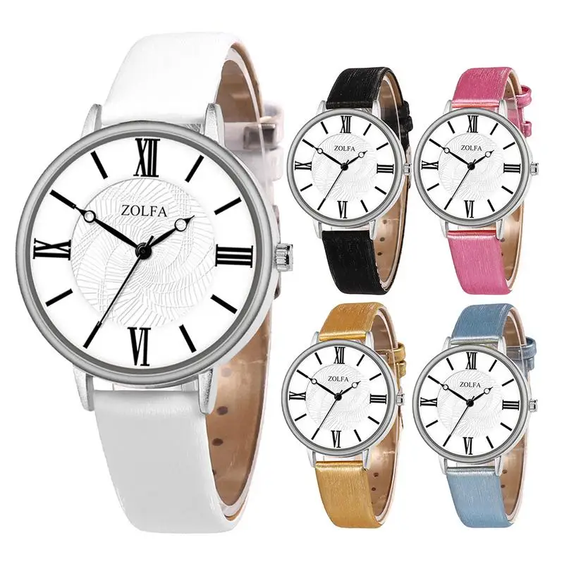 

Ladies Casual Quartz Watch Female Fashionable Simple Scale Two-Pin Quartz Watch Student Couple White Black Gold Blue Rose Red