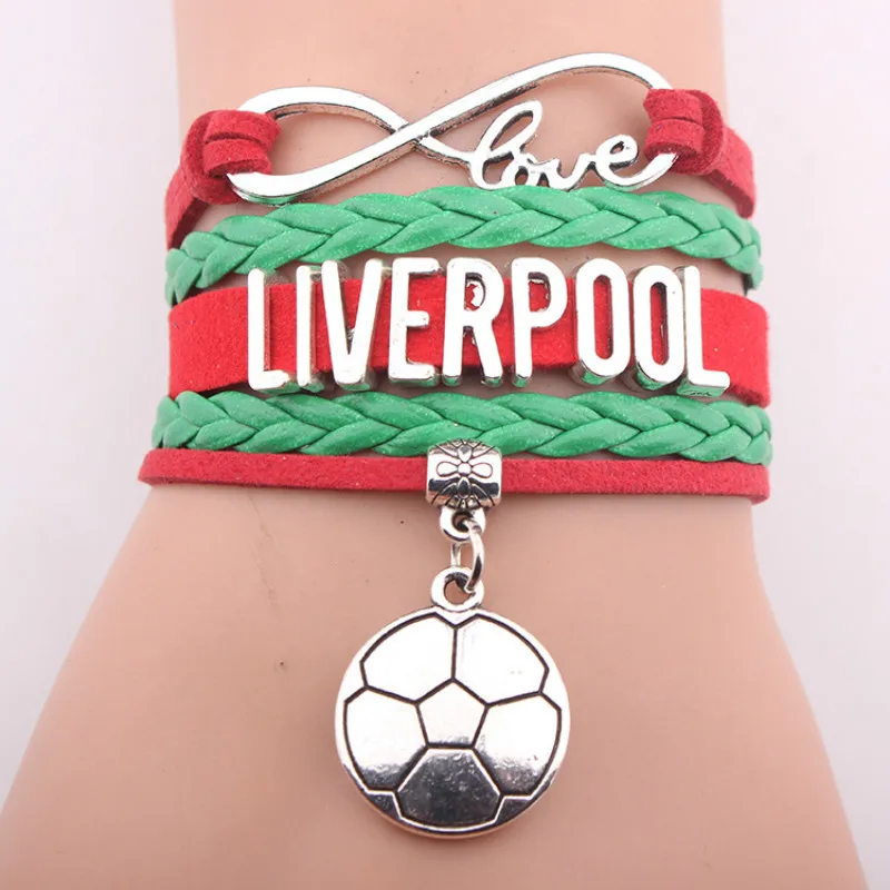 

GVUSMIL Drop Shipping Infinity Liverpool Soccer Bracelet Football Team Friendship Gift Mens Bracelets 2019 Jewelry