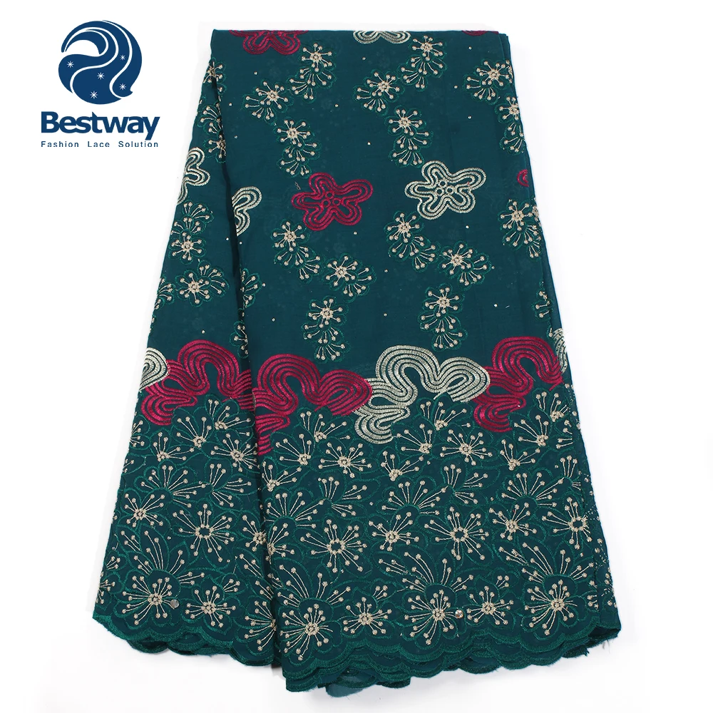 Bestway африканская Ткань кружево швейцарская вуаль хлопок вышивка нигерийский
