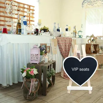 

Behogar 12 PCS Mini Heart Shaped Chalkboards Message Board Sign with White Wooden Easel for Wedding Party Daily Home Decoration
