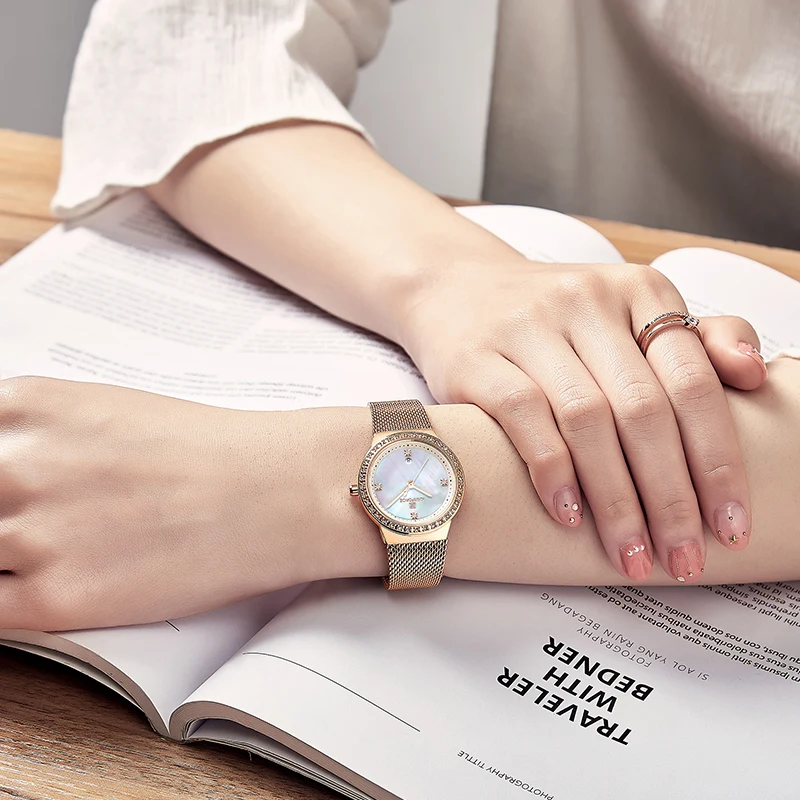 

NAVIFORCE Women Watches Top Luxury Brand Ladies Quartz Watches Stainless Steel Mesh Strap Casual Wrist Watch Gift For Girl 2019