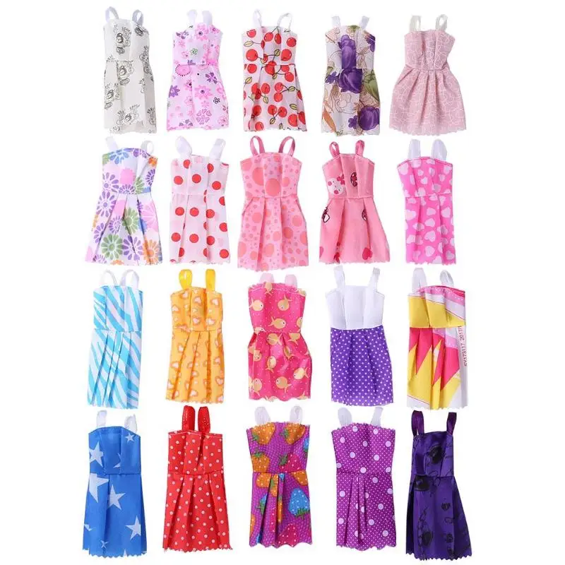 

Doll Accessories 10 Doll Clothes Dress+6 Plastic Necklace+10 Pairs Shoes