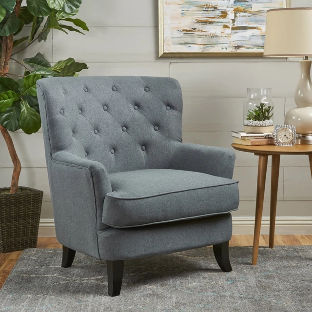 Annelia Tufted Fabric Club Chair In Living Room Chairs From Annelia Tufted Fabric Club Chair