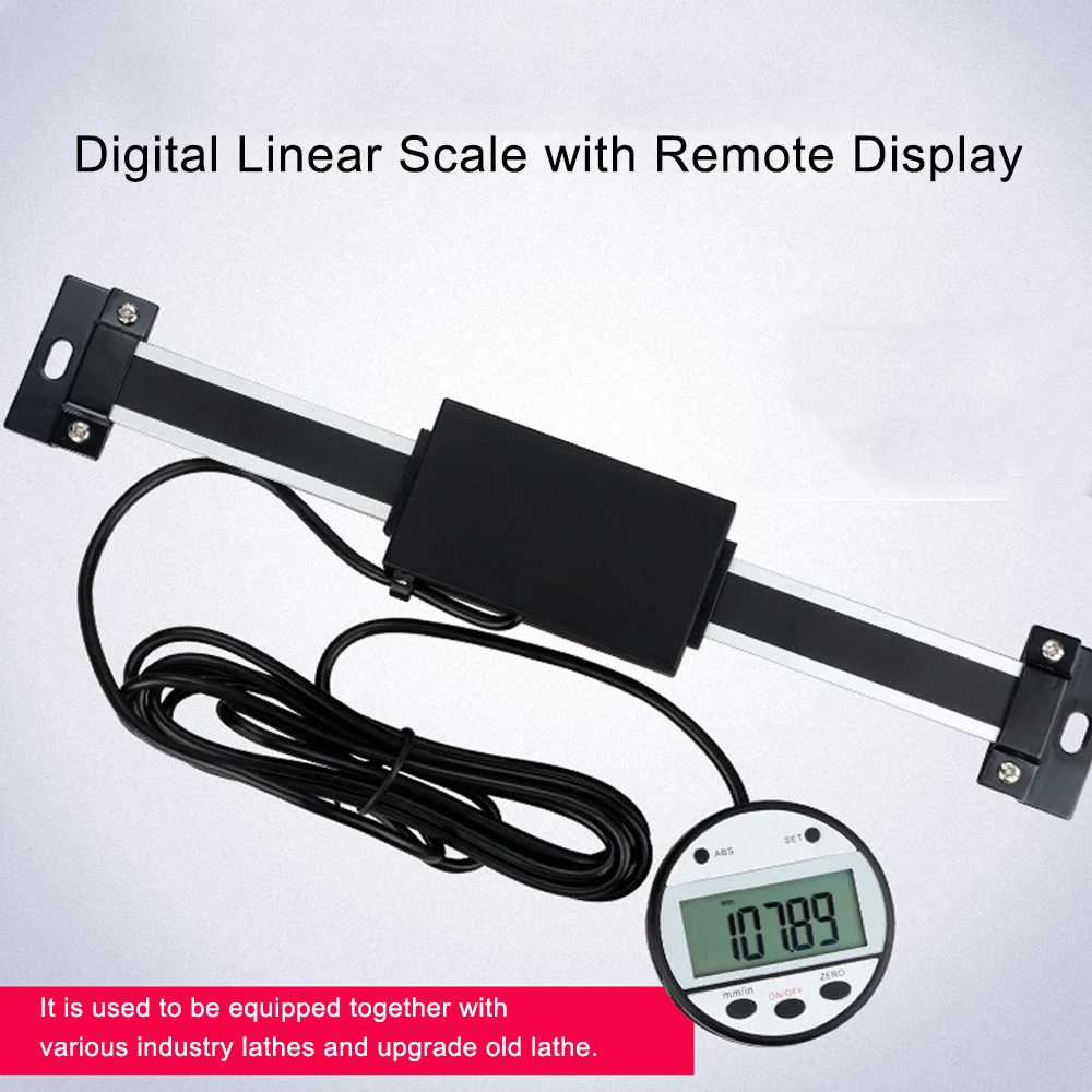 

0-600mm Multi-functional Digital Readout Linear Scale with Remote External Display Linear Ruler Measuring Tool for Mill Lathe