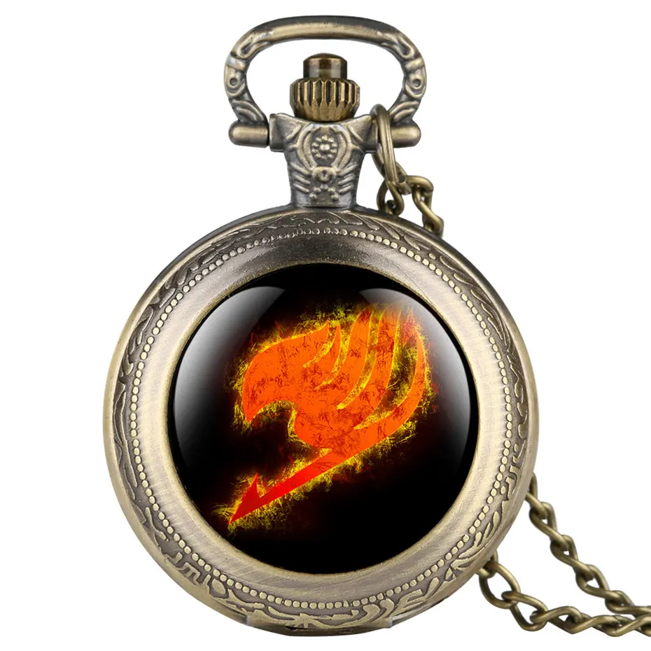

2019 New Fairy Tail Pattern Quartz Pocket Watch Cool Fob Watches for Women Men Best Gifts for Children Kids Boys Clock