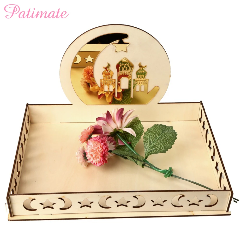 

PATIMATE DIY Happy Eid Mubarak Ramadan Decoration Wooden Supplies Eid Mubarak Decoration Islam Muslim wood eid Ramadan Mosque