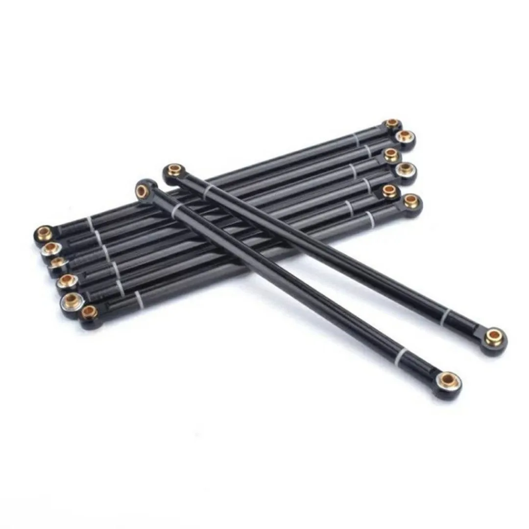 8Pcs  Aluminum Alloy Link Rod Pull Rod 313mm Wheelbase Metal Pull Rod For1/10 Axial SCX10 RC Car Truck Rock Crawler