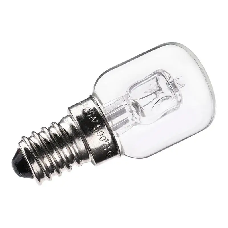 

E14 110-250V High Temperature 500 Degrees 25W Steamer Bulb Halogen Tungsten Halogen Quartz High Temperature Oven Bulb Warm Light