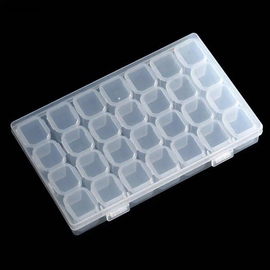Transparent DIY Handmade Beaded Box Cross Detachable Stitch Storage Organizer Cases HomeStorage