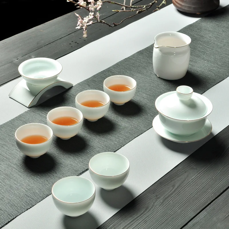 

Kung Fu Tea Have Suit A Complete Set High Archives Trace A Design In Gold Black Tea Infusion Of Tea Organ Ceramics Teacup