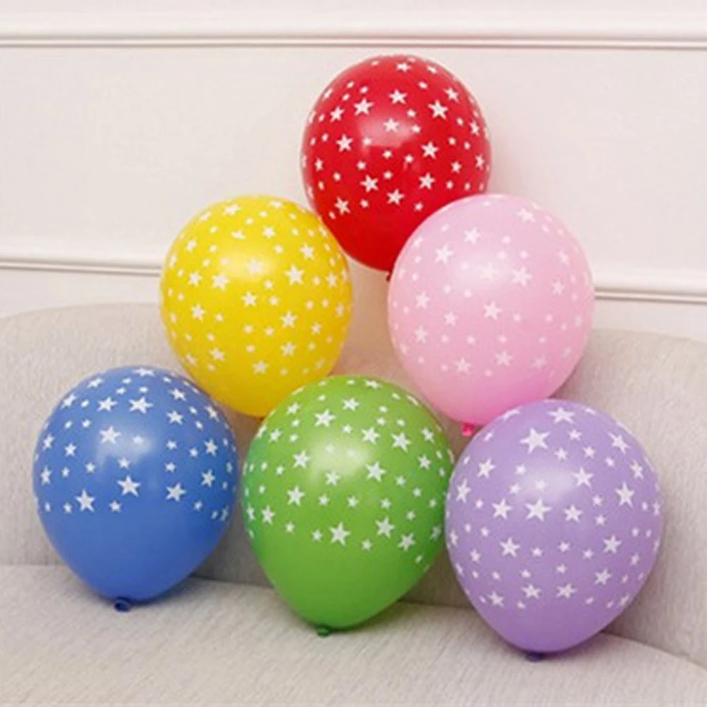 

10pcs 10inch Stars Printed Pearl Latex Balloons Pink Blue Transparent Balloon for Wedding Birthday Party Baby Shower Decoration