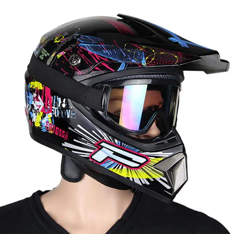 

Full Covered Four Seasons Vehicle Speed Reduction Pedal Cross-Country Motorcycle Helmet Mountain Bike ATV With Goggles