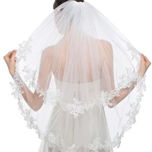 2 T кружево до локтя Свадебные вуали Свадебные аксессуары Свадебные вуали с гребешком