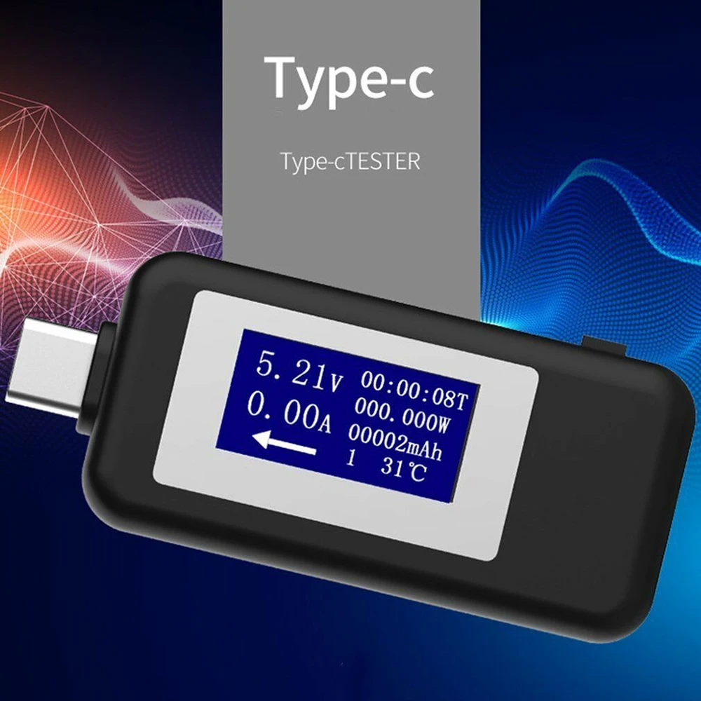 Многофункциональный Type C двойной USB вольтметр тестер монитор измеритель
