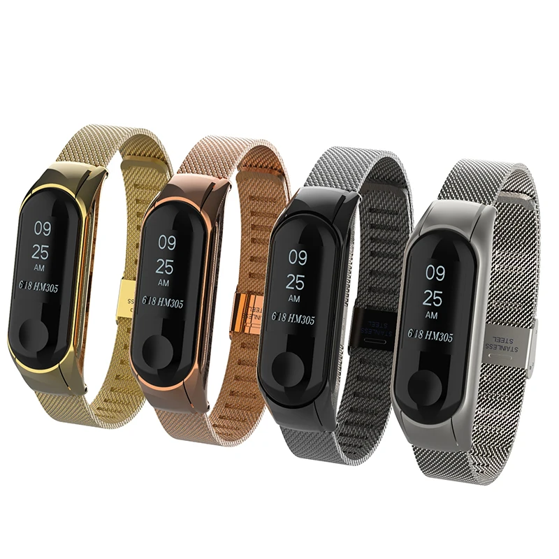 

For Xiaomi Mi Band 4 3 Wrist Band Steel Milanese Folding Buckle Wrist Strap Bracelet For Xiaomi Mi 3 4 Watchband horloges bandje