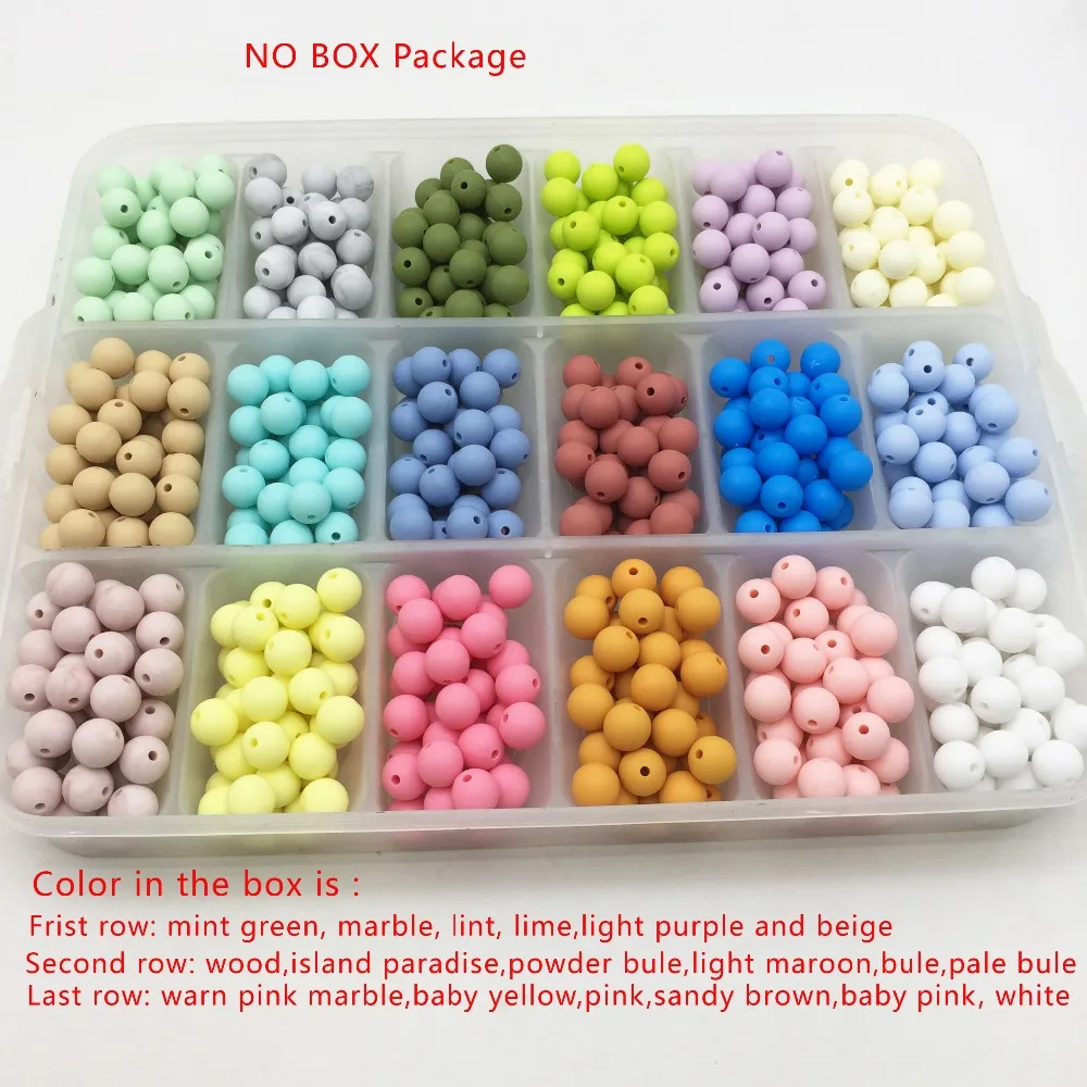 SYBBeads 100pcs Silicone Beads Baby Teething Teether Pacifier Chain