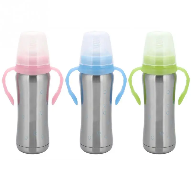 

Baby Thermos Bottle Stainless Steel Insulation Cup Mulifunctional Feeding Bottle 3-in-1 Nursing Bottle With Nipple Hot Sale