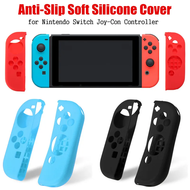 Anti Slip Soft Silicone Case Covers Caps for N Switch JoyCon Controller