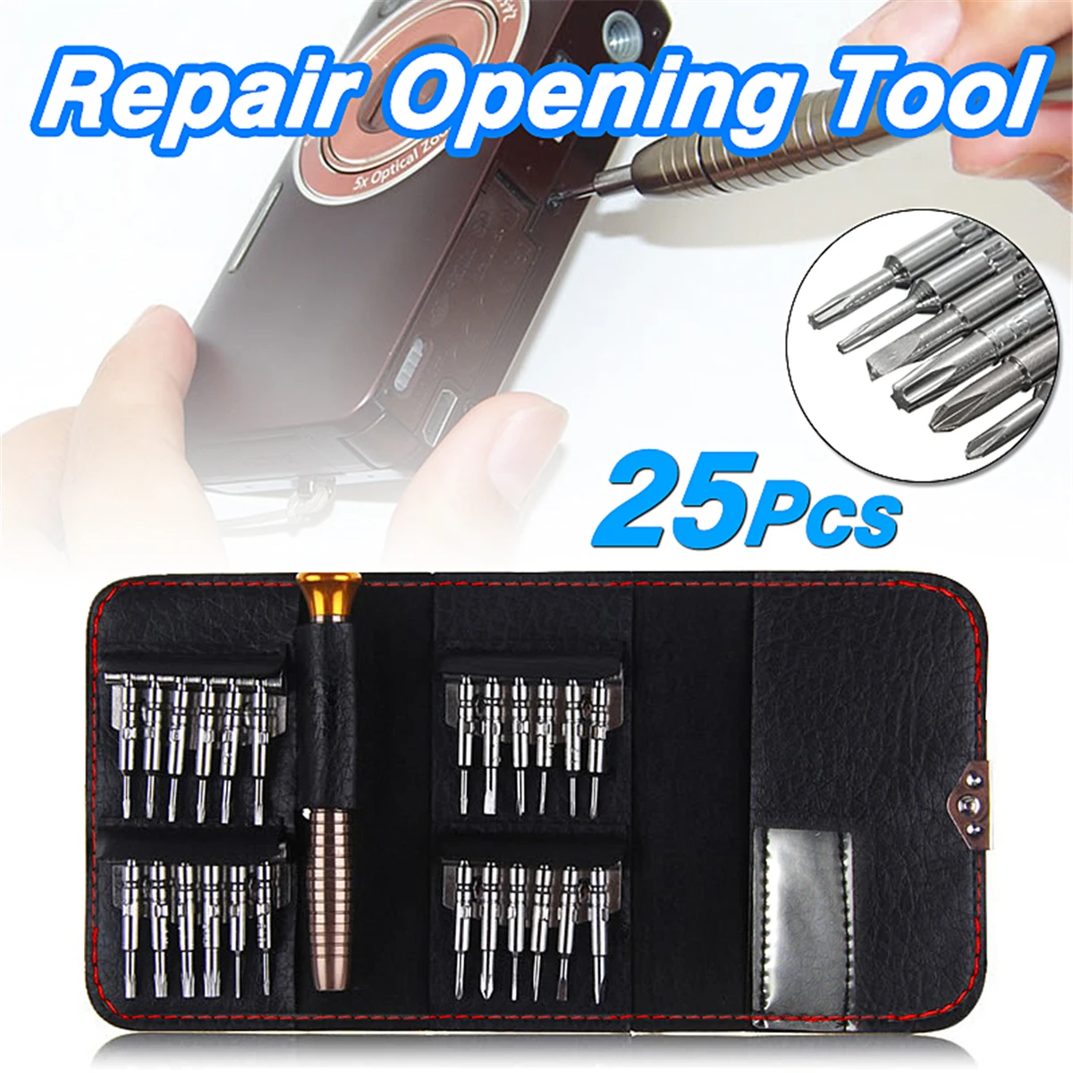 

Drillpro 25 in 1 Precision Screwdriver Cell Phone Wallet Repair Tool Set For iPhone Cellphone Electronics Hand Tools Set