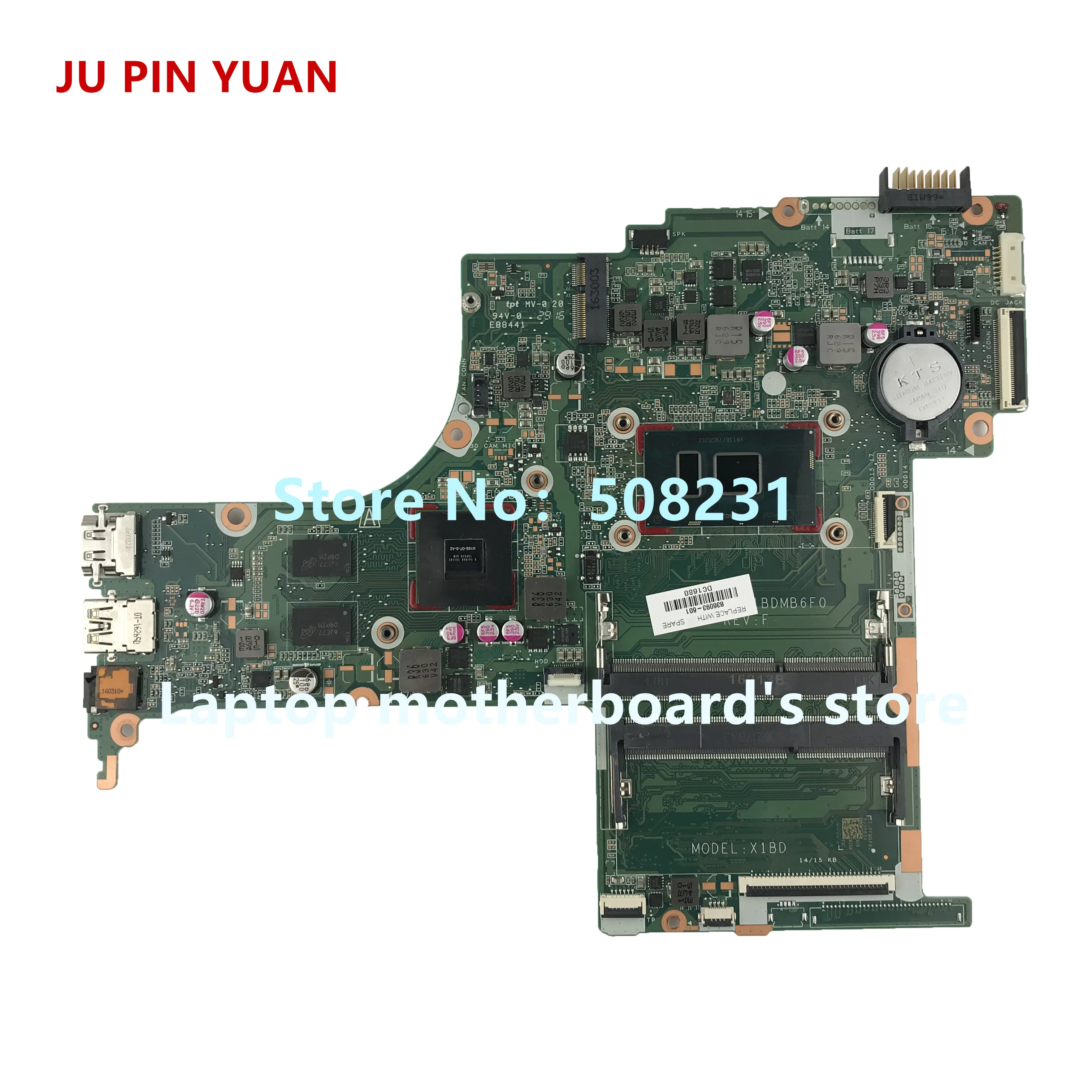 

836093-601 X1BD for HP Pavilion Notebook 15-AB 15-AN 15-AB110NR Laptop Motherboard DAX1BDMB6F0 940M 2GB i7-6500U Fully Tested