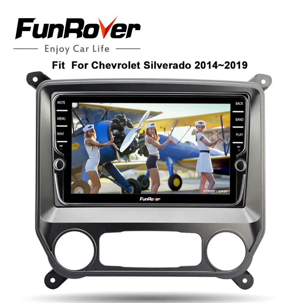 Perfect Funrover 8 cores android 9.0 2 din car dvd player For Chevrolet Silverado 2014-2019 stereo multimedia radio gps navigation navi 2