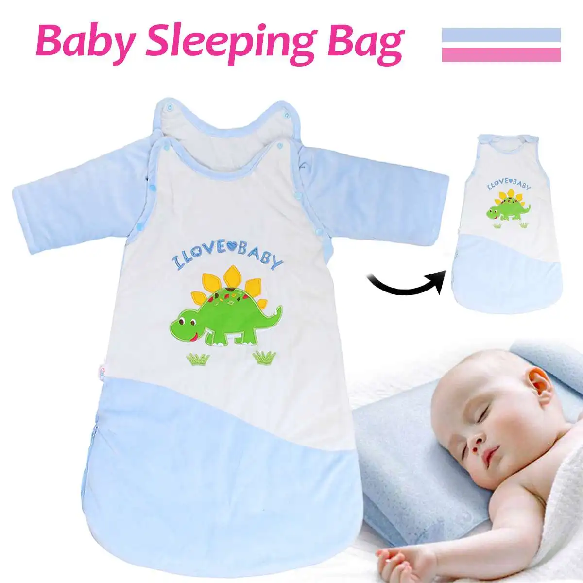 

Soft Baby Sleeping Bag Newborn Sleep Sleeve Sack Romper Short-sleeved Infant Clothes Toddler Stroller Bed Swaddle Blanket Wrap